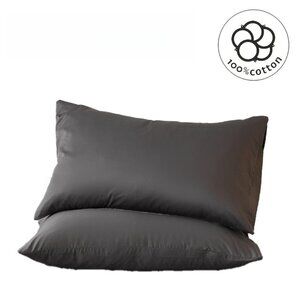 2-Pack Solid Color 100% Cotton Pillowcases, for Home Use